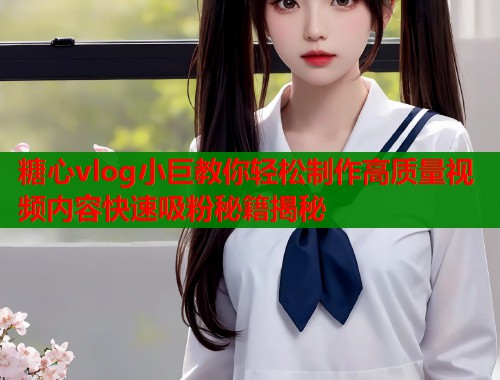 糖心vlog小巨教你轻松制作高质量视频内容快速吸粉秘籍揭秘